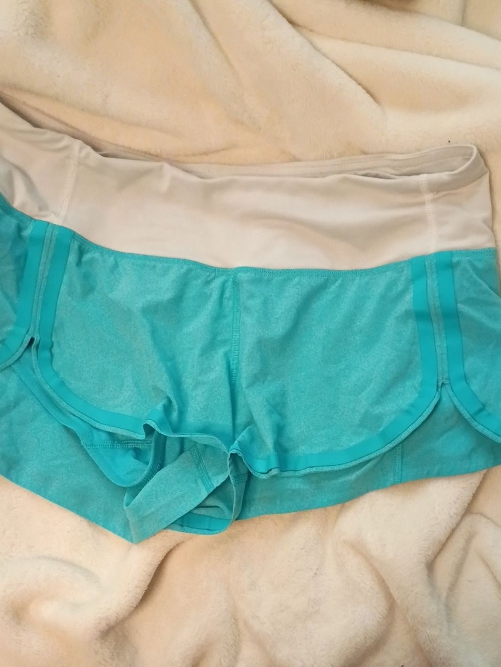lululemon athletica Turquoise with Cream Waist Skirted Brief